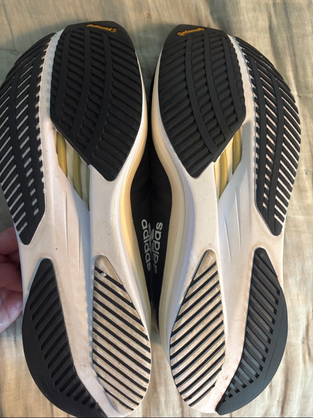 adidas Men's Black, White and Cream Adizero Boston 19 Running Shoes, 11.5 - Picture 5 of 11